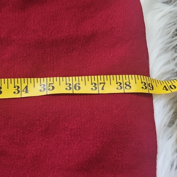 Cato Maroon Sweater Dress with Sequin and Pearl Long Sleeves - Picture 15 of 15